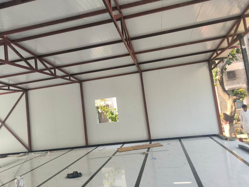 Small residential structure with insulated panel walls and finished marble flooring, Al Azeem Engineering Islamabad
